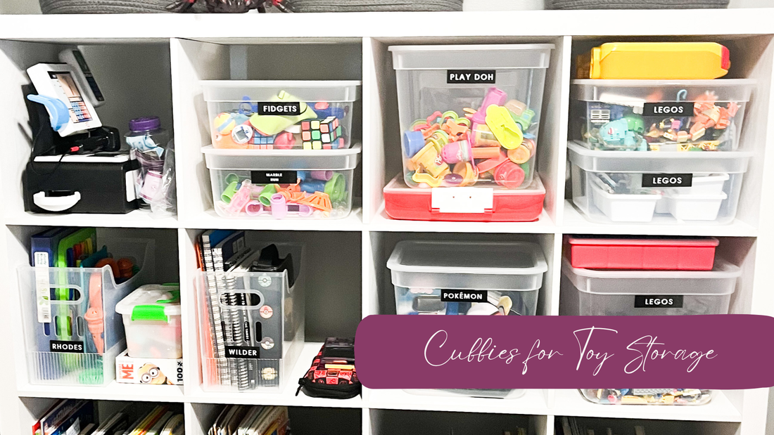 Use cubbies for toy storage in a kids room.